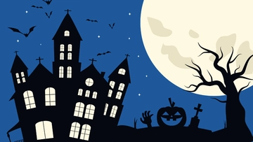 Free Halloween Blue Background Template to Edit Online