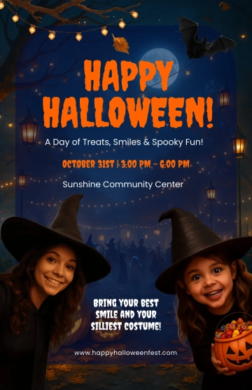 Free Happy Halloween Poster Template to Edit Online