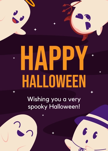 Free Happy Halloween Greeting Card Template to Edit Online