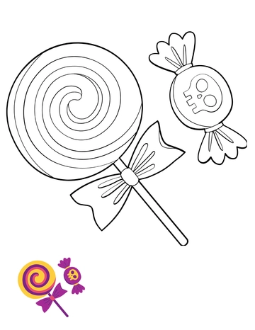 Free Halloween Candy Coloring Pages Template to Edit Online