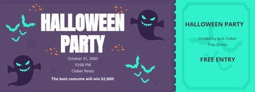 Free Halloween Party Ticket Template to Edit Online
