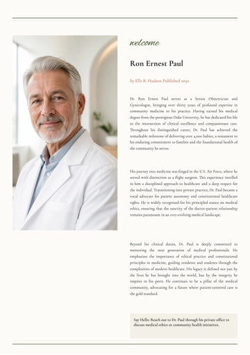 Free Doctor Biography Template to Edit Online