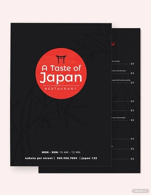 Japanese Menu Template