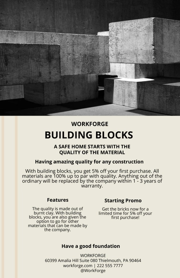 Free Construction Product Sell Sheet Template to Edit Online