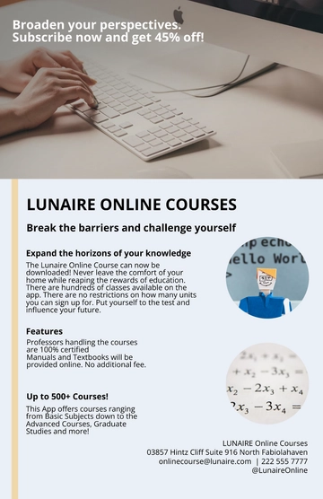 Free Education App Product Sell Sheet Template to Edit Online