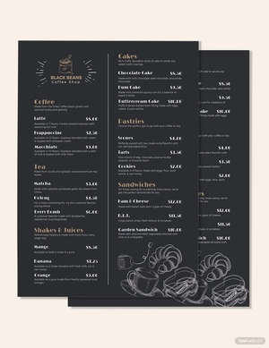 Modern Cafe /Coffee Shop Menu Template
