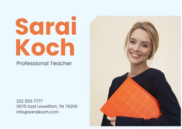 Free Teacher Info Card Template to Edit Online