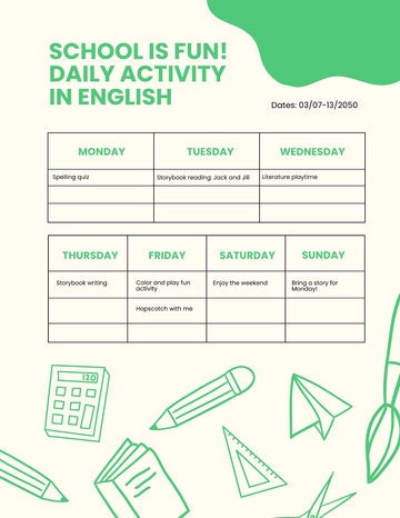 Free Education Diary Template to Edit Online