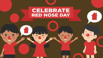 Free Red Nose Day Drawing Background Template to Edit Online