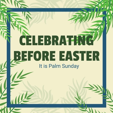 Free Palm Sunday FB Post Template to Edit Online