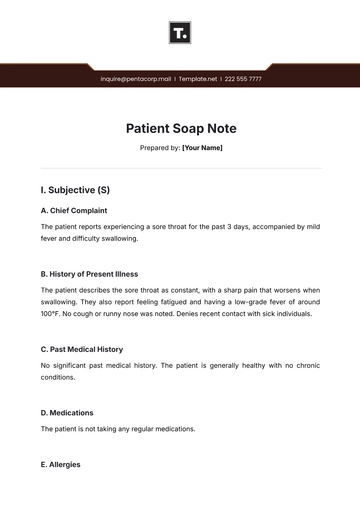Free Patient Soap Note Template to Edit Online
