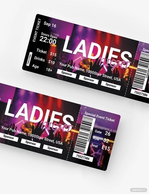 Ladies Night Ticket Template