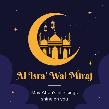 Free Al Isra' wal Miraj FB Post Template to Edit Online