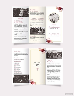 Blank Loving Memory Funeral Tri-Fold Brochure Template