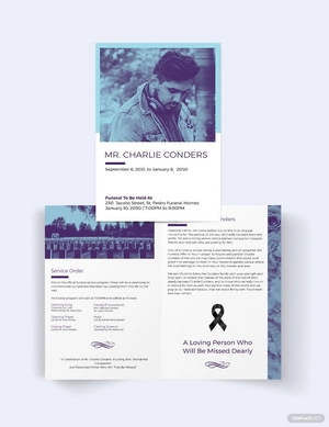 Catholic Funeral Home Bi-Fold Brochure Template