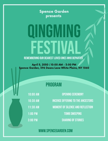 Free Qingming Festival Program Template to Edit Online