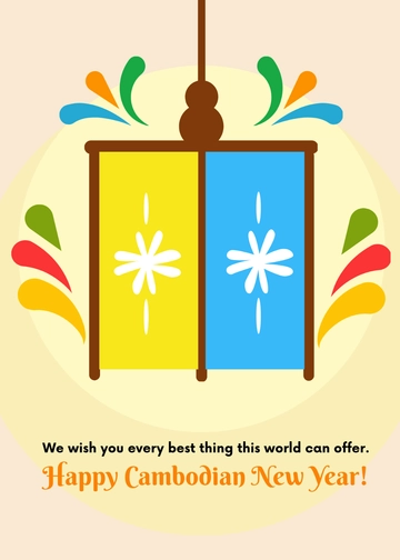 Free Khmer New Year Message  Template to Edit Online