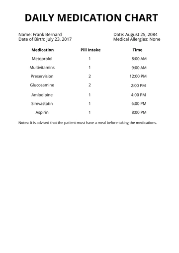 Free Simple Chart Template to Edit Online