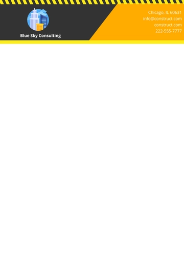 Free Flat Construction Company Letterhead Template to Edit Online