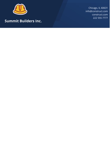 Free Excavator Construction Letterhead Template to Edit Online