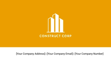 Free Infrastructure Construction Company Business Card Template to Edit Online