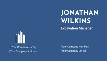 Free Excavation Construction Company Business Card Template to Edit Online