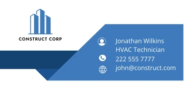 Free HVAC Construction Company Business Card Template to Edit Online