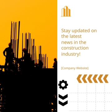 Free Construction Industry News Instagram Post Template to Edit Online