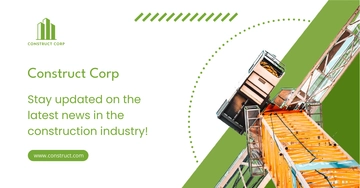 Free Construction Industry News LinkedIn Post Template to Edit Online