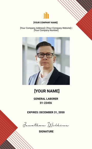 Free Independent Contractor ID Card Template to Edit Online