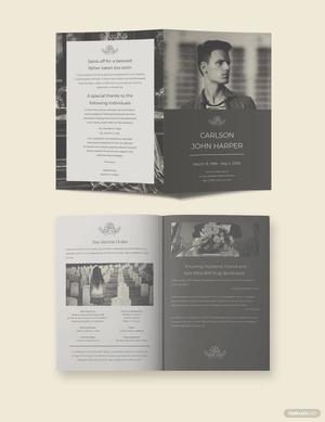 Father/ Dad Eulogy Funeral Bi-Fold Brochure Template