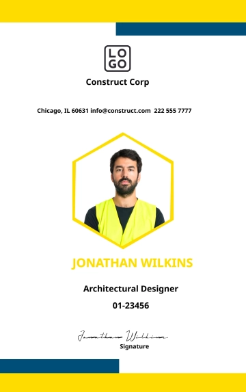Free Architectural Construction ID Card Template to Edit Online