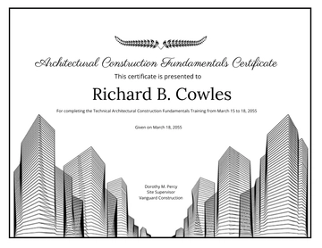 Free Architectural Construction Certificate Template to Edit Online