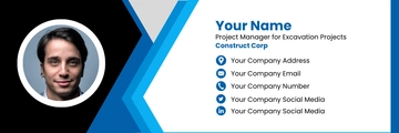 Free Excavation Construction Email Signature Template to Edit Online