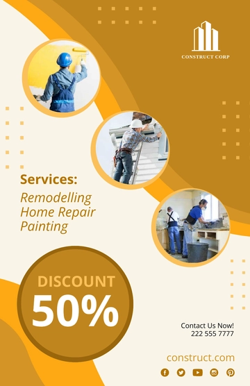 Free Construction Services Poster Template to Edit Online