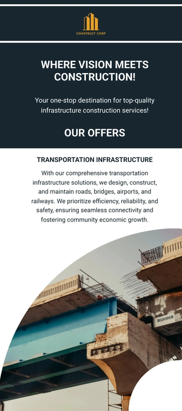 Free Infrastructure Construction Rack Card Template to Edit Online