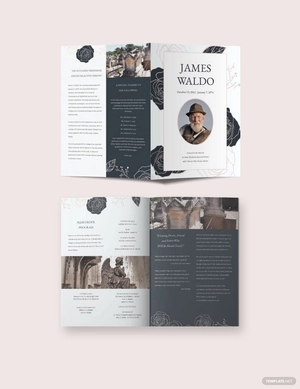 Floral Funeral Mass Bi-Fold Brochure Template
