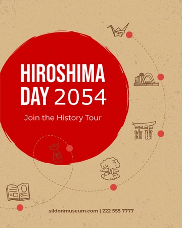 Free Hiroshima Day Linkedin Vertical Post Template to Edit Online