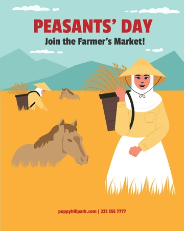 Free Peasants Day  Linkedin Vertical Post Template to Edit Online