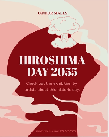 Free Hiroshima Day Twitter Vertical Post Template to Edit Online