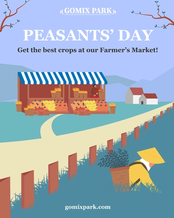 Free Peasants Day  Instagram Vertical Post Template to Edit Online