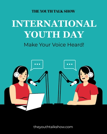 Free International Youth Day Whatsapp Vertical Post Template to Edit Online
