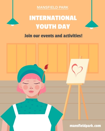 Free International Youth Day  Facebook Vertical Post Template to Edit Online