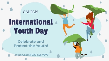 Free International Youth Day  Youtube Thumbnail Cover Template to Edit Online