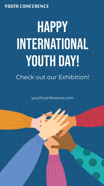 Free International Youth Day Instagram Story Template to Edit Online