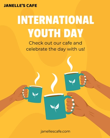 Free International Youth Day Instagram Vertical Post Template to Edit Online