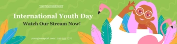 Free International Youth Day  Twitch Banner Template to Edit Online