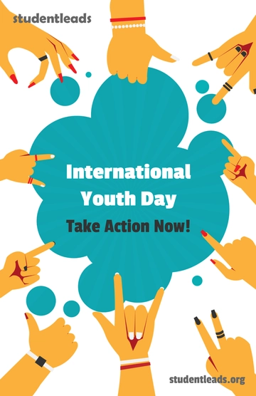 Free International Youth Day  Poster Template to Edit Online