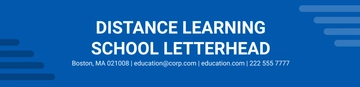 Free Distance Learning School Letterhead Template to Edit Online