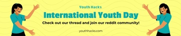 Free International Youth Day Reddit Banner Template to Edit Online